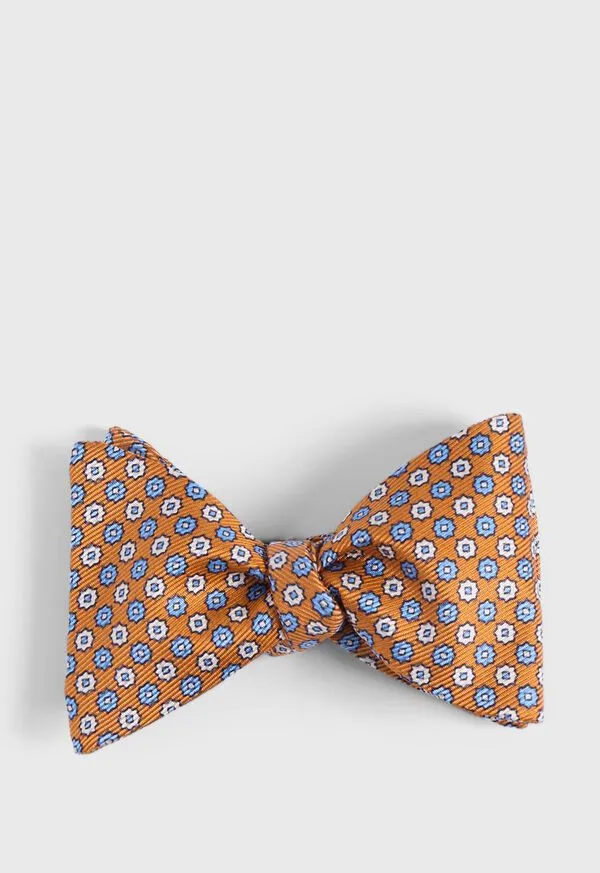 Ties Paulstuart Mens Printed Silk Small Floral Bow Tie Green