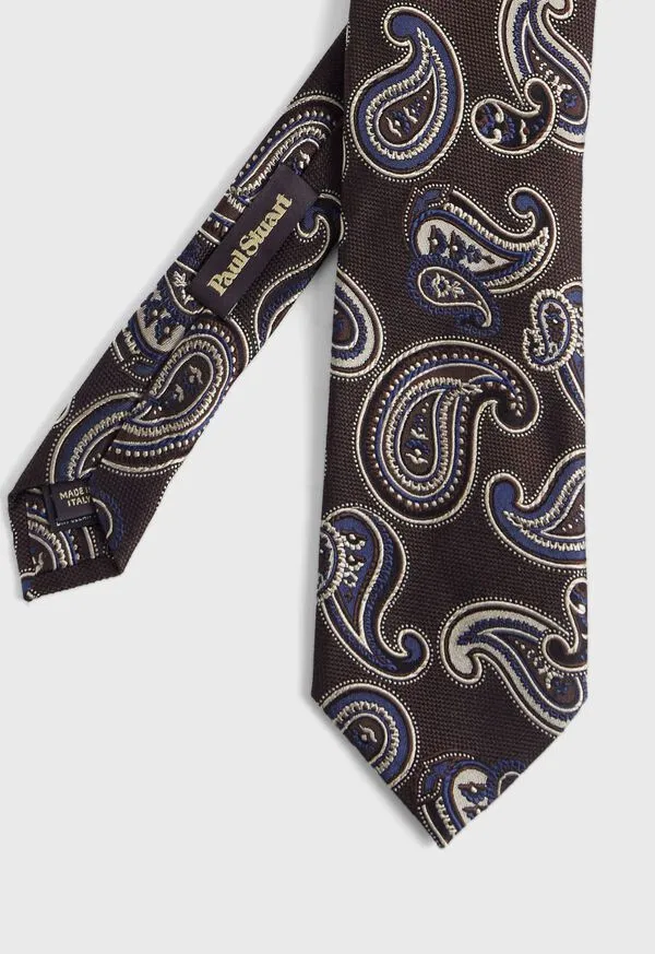 Ties Woven Silk Tossed Pine Tie Brown 8211 Paulstuart Mens
