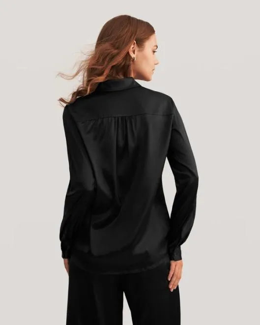 Top Quality Long Sleeves Collared Silk Shirt Women Women Blouses Lilysilk Shirts