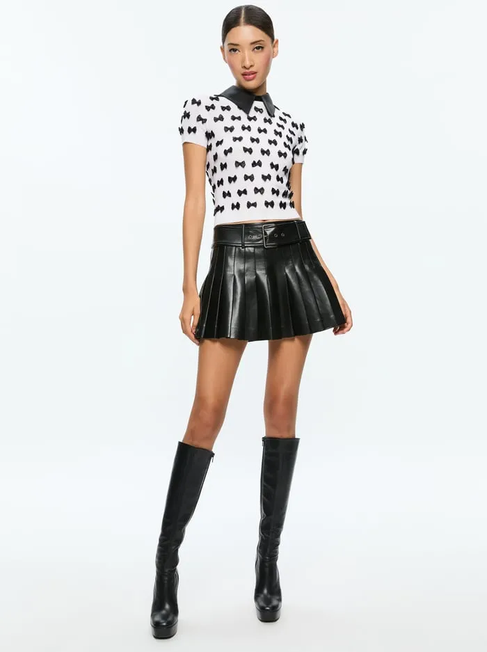 Tops Women Alice Olivia Ciara Pullover Soft Whiteblack