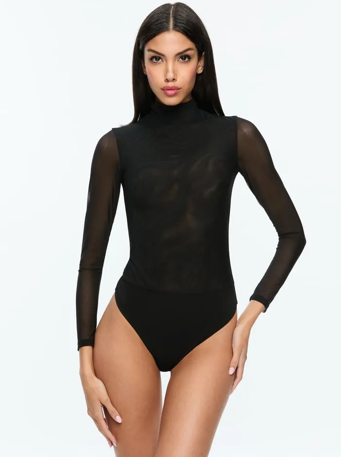 Tops Women Alice Olivia Clarinda Bodysuit Black