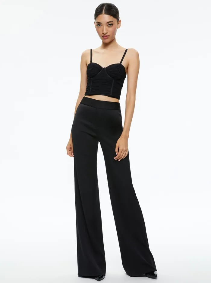 Tops Women Alice Olivia Damia Ruched Bustier Top Black