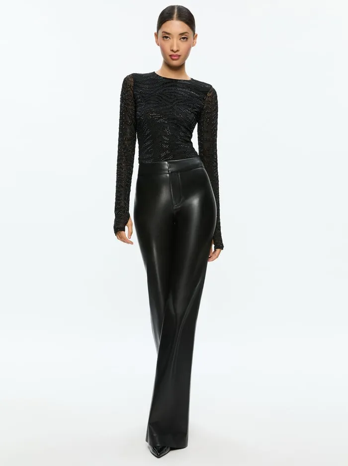 Tops Women Alice Olivia Delaina Embellished Top Zebrablack