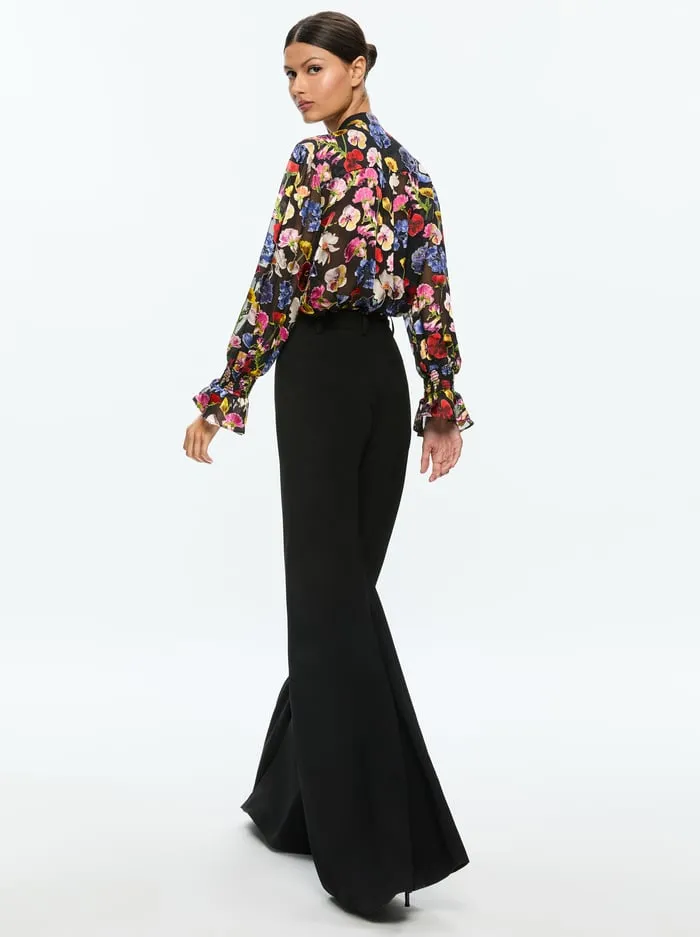 Tops Women Alice Olivia Onica Collared Blouse Timeless Blossom