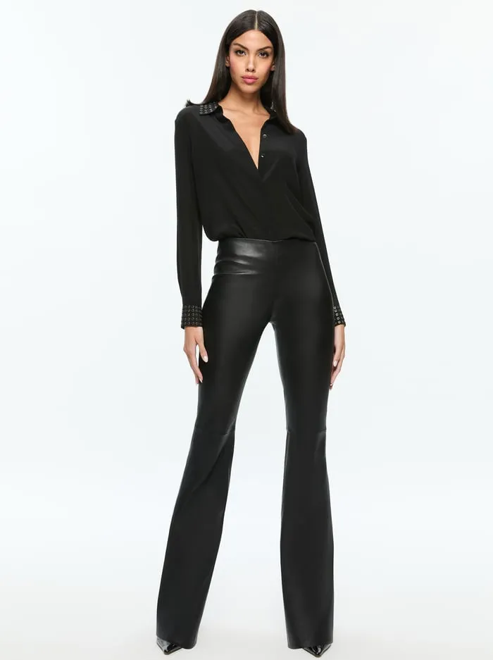 Tops Women Alice Olivia Willa Grommet Top Black