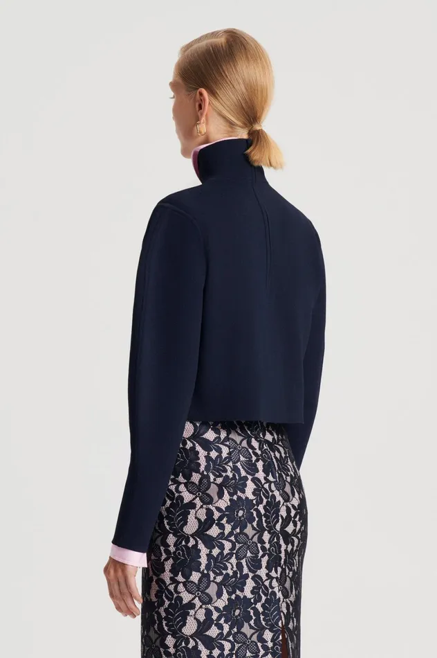 Tops Women Scanlan Theodore CREPE KNIT COCOON SLEEVE SWEATER Navy Tops Women Scanlan Theodore CREPE KNIT COCOON SLEEVE SWEATER Navy