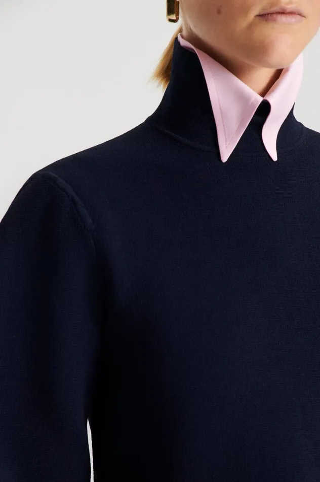 Tops Women Scanlan Theodore CREPE KNIT COCOON SLEEVE SWEATER Navy Tops Women Scanlan Theodore CREPE KNIT COCOON SLEEVE SWEATER Navy