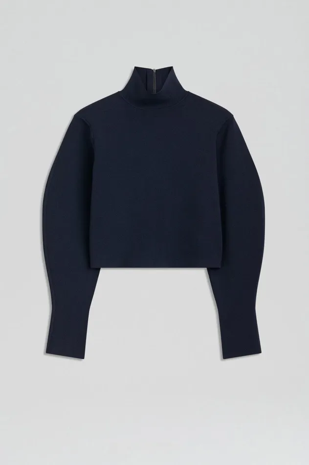 Tops Women Scanlan Theodore CREPE KNIT COCOON SLEEVE SWEATER Navy Tops Women Scanlan Theodore CREPE KNIT COCOON SLEEVE SWEATER Navy