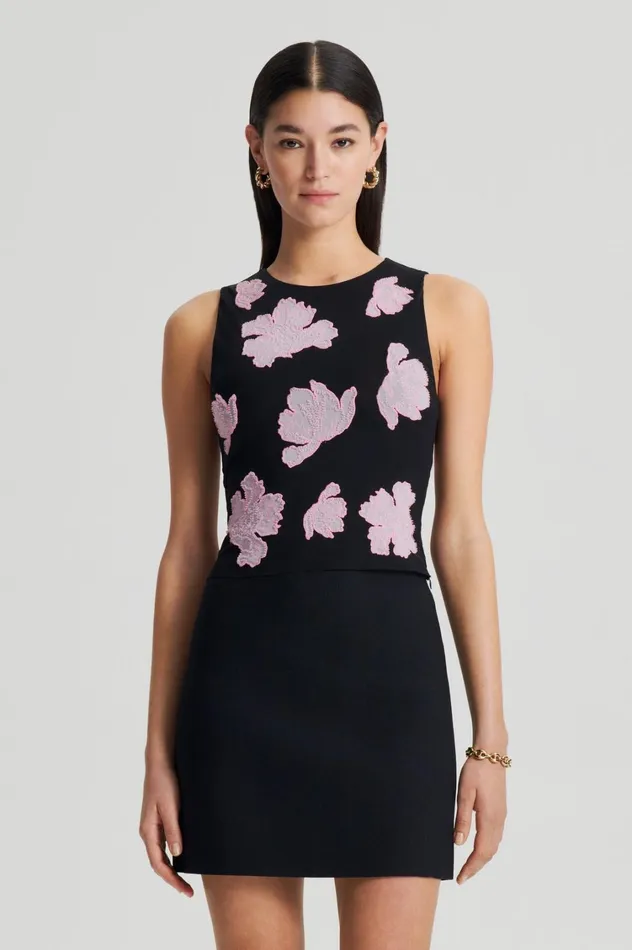 Tops Women Scanlan Theodore EMBROIDERED FLORAL MESH TOP Blackpink Tops Women Scanlan Theodore EMBROIDERED FLORAL MESH TOP Blackpink