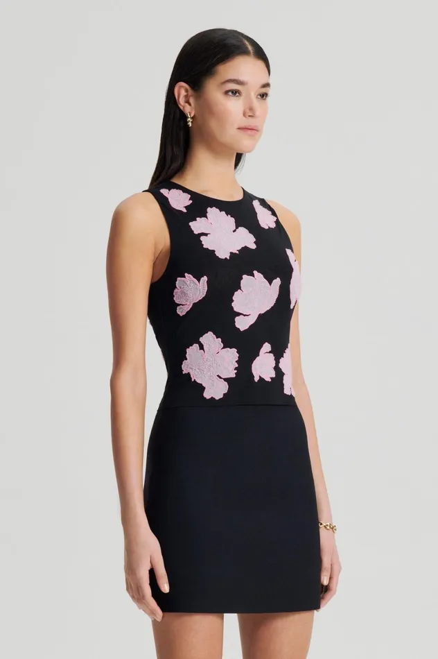 Tops Women Scanlan Theodore EMBROIDERED FLORAL MESH TOP Blackpink Tops Women Scanlan Theodore EMBROIDERED FLORAL MESH TOP Blackpink
