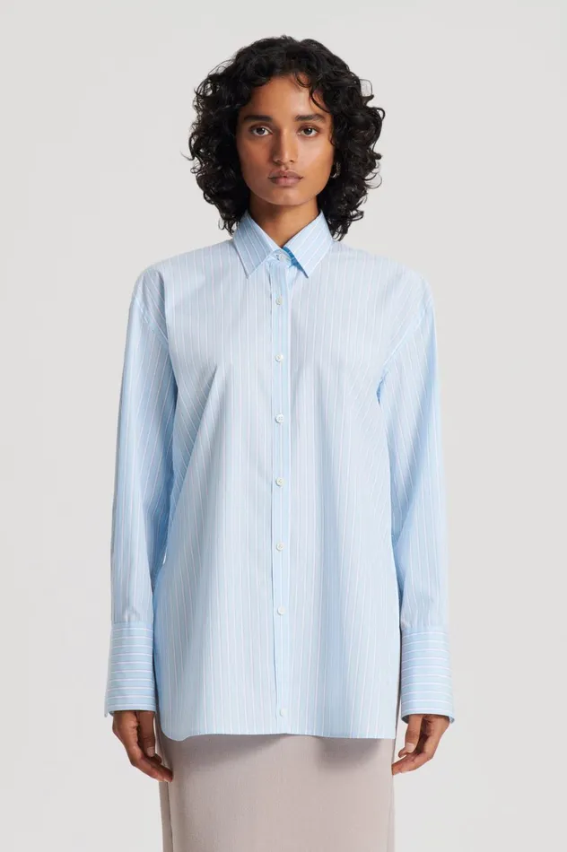 Tops Women Scanlan Theodore STRIPED SHIRT Paleblue Tops Women Scanlan Theodore STRIPED SHIRT Paleblue
