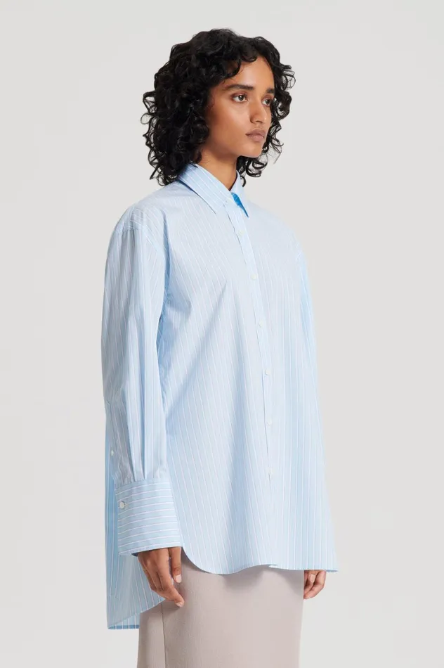 Tops Women Scanlan Theodore STRIPED SHIRT Paleblue Tops Women Scanlan Theodore STRIPED SHIRT Paleblue