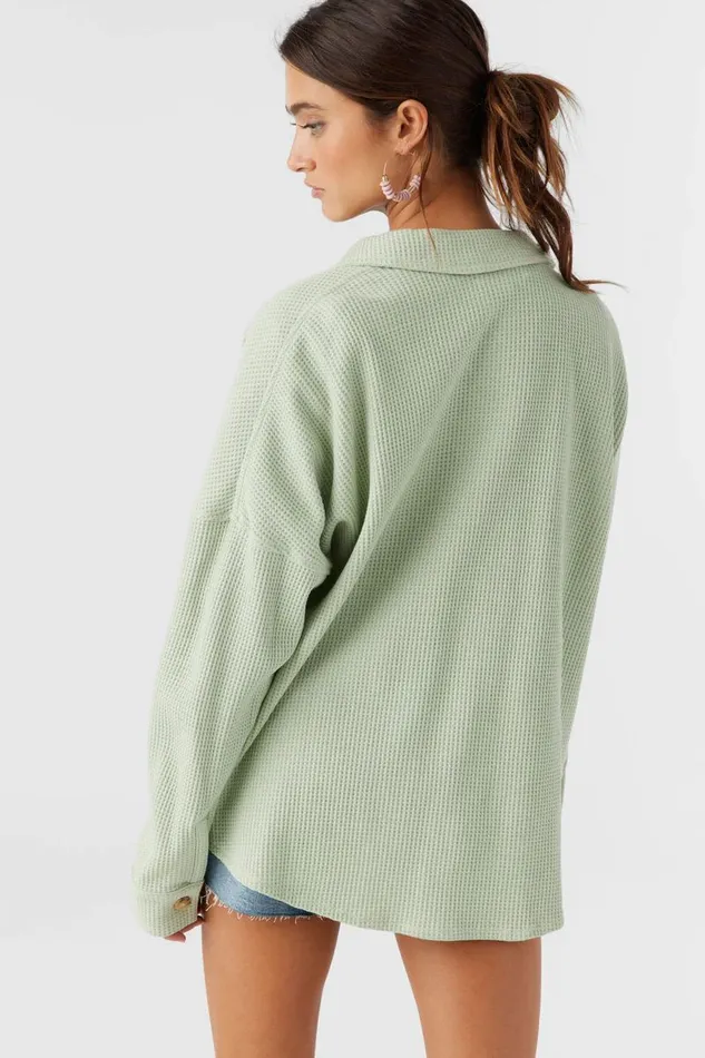 TOUR WAFFLE KNIT OVERSIZED FIT SHACKET Desert Sage Women O039NEILL Clothing