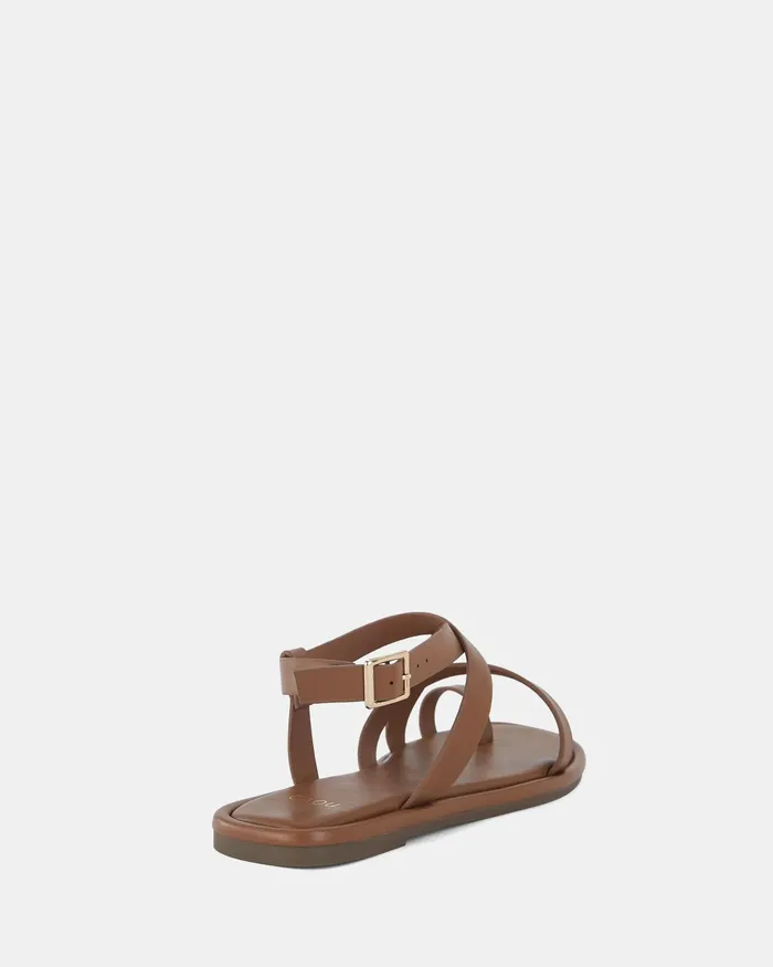 TRASTEVERE CARAMEL Flat Sandals Women Flat Sandals NOVO Shoes