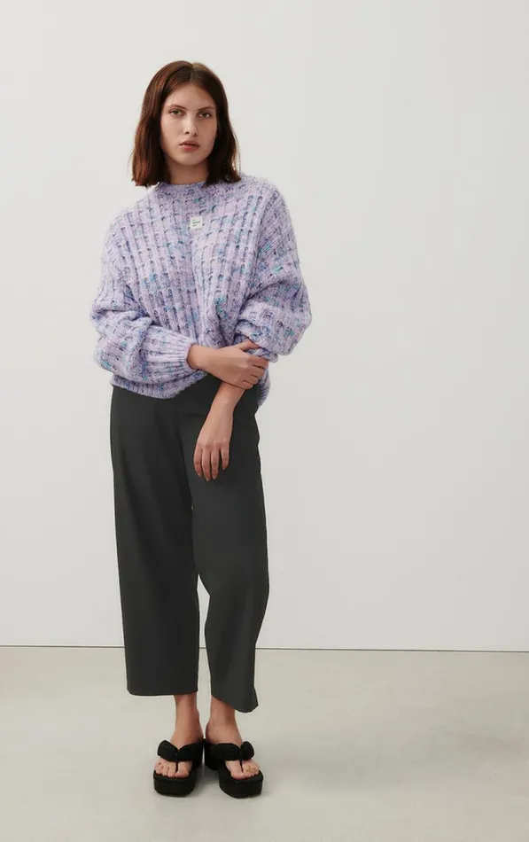 Trousers Kabird Melange Charcoal Women American Vintage Trousers Trousers Kabird Melange Charcoal Women American Vintage Trousers