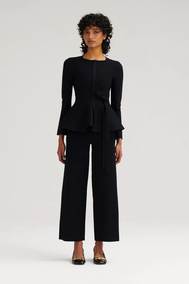 Trousers Women Scanlan Theodore MICRO CREPE CROP TROUSER Black
