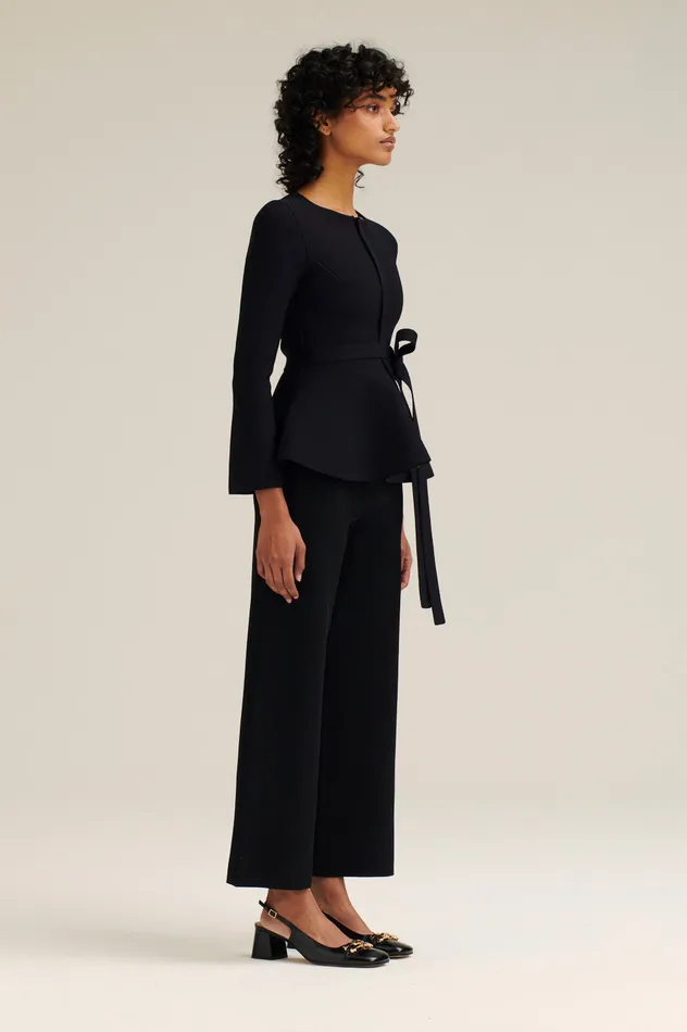 Trousers Women Scanlan Theodore MICRO CREPE CROP TROUSER Black Trousers Women Scanlan Theodore MICRO CREPE CROP TROUSER Black
