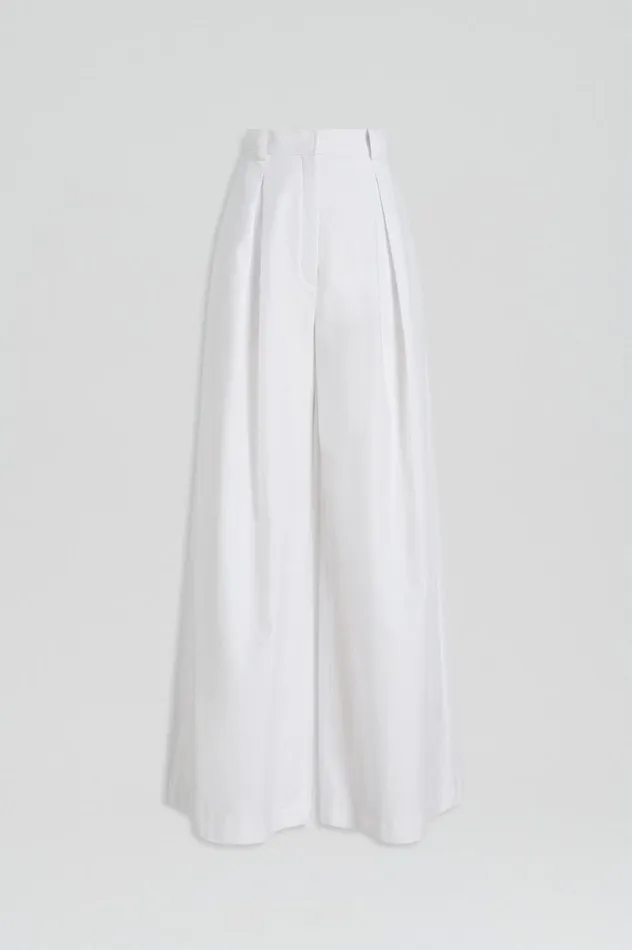 Trousers Women Scanlan Theodore PLEAT DRAPE LEG TROUSER Opticalwhite Trousers Women Scanlan Theodore PLEAT DRAPE LEG TROUSER Opticalwhite
