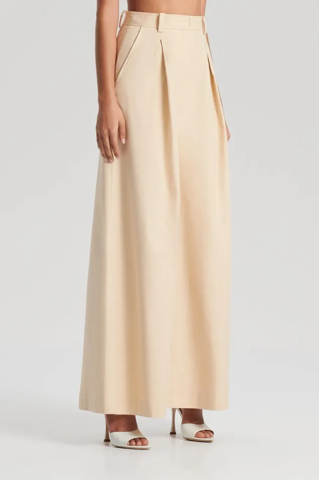 Trousers Women Scanlan Theodore PLEAT DRAPE LEG TROUSER Sand Trousers Women Scanlan Theodore PLEAT DRAPE LEG TROUSER Sand