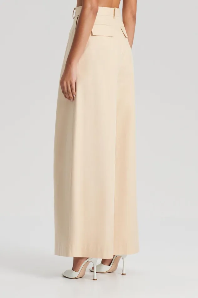 Trousers Women Scanlan Theodore PLEAT DRAPE LEG TROUSER Sand Trousers Women Scanlan Theodore PLEAT DRAPE LEG TROUSER Sand