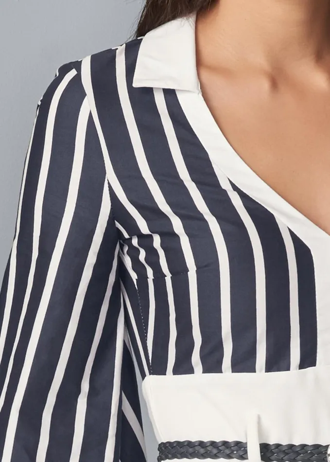 TWOFER COLLARED MIDI DRESS Navy Multi Women VENUS Midi Dresses