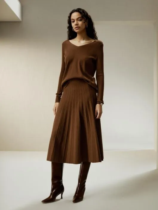 Vneck Ultrafine Merino Wool Sweater Women Lilysilk Knitwear