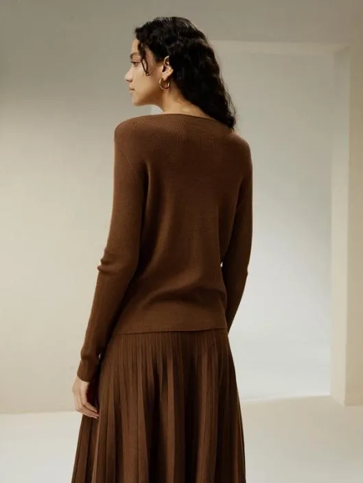 Vneck Ultrafine Merino Wool Sweater Women Lilysilk Knitwear
