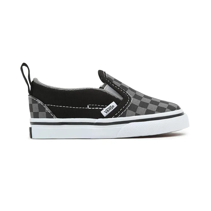 Vans Classics Kids Toddler Checkerboard SlipOn Hook And Loop Shoes 14 Years Black Grey