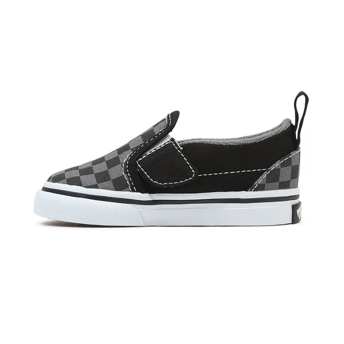 Vans Classics Kids Toddler Checkerboard SlipOn Hook And Loop Shoes 14 Years Black Grey