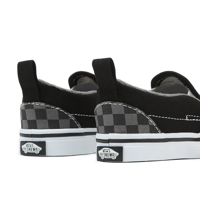 Vans Classics Kids Toddler Checkerboard SlipOn Hook And Loop Shoes 14 Years Black Grey