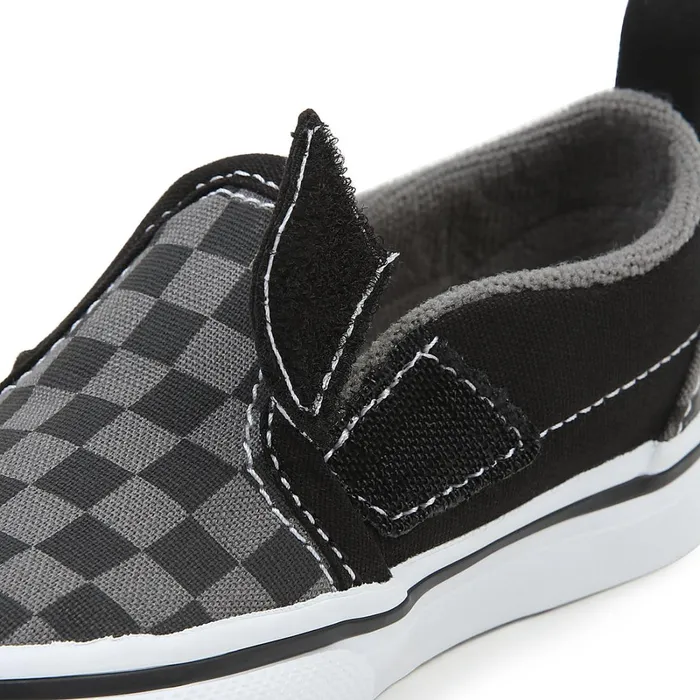 Vans Classics Kids Toddler Checkerboard SlipOn Hook And Loop Shoes 14 Years Black Grey