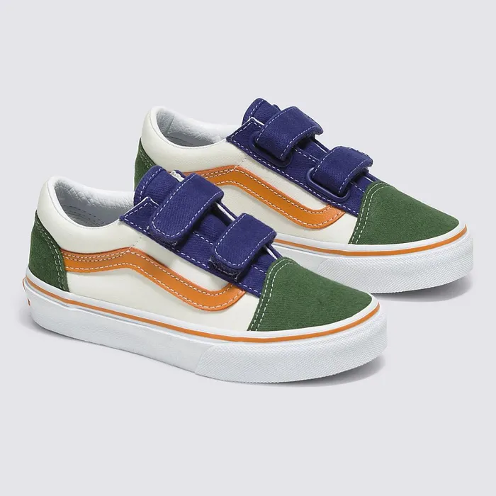 Vans Classics Kids Twill Block Old Skool Hook And Loop Shoes 48 Years Multicolour