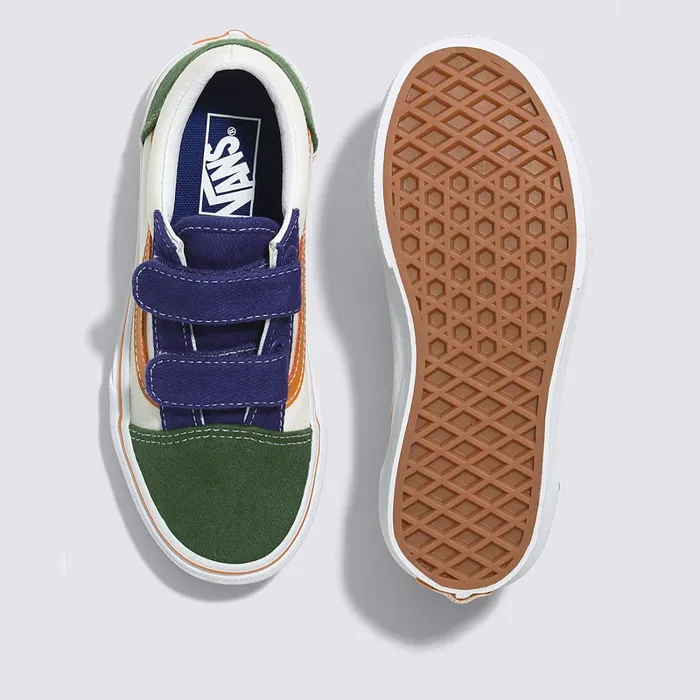 Vans Classics Kids Twill Block Old Skool Hook And Loop Shoes 48 Years Multicolour