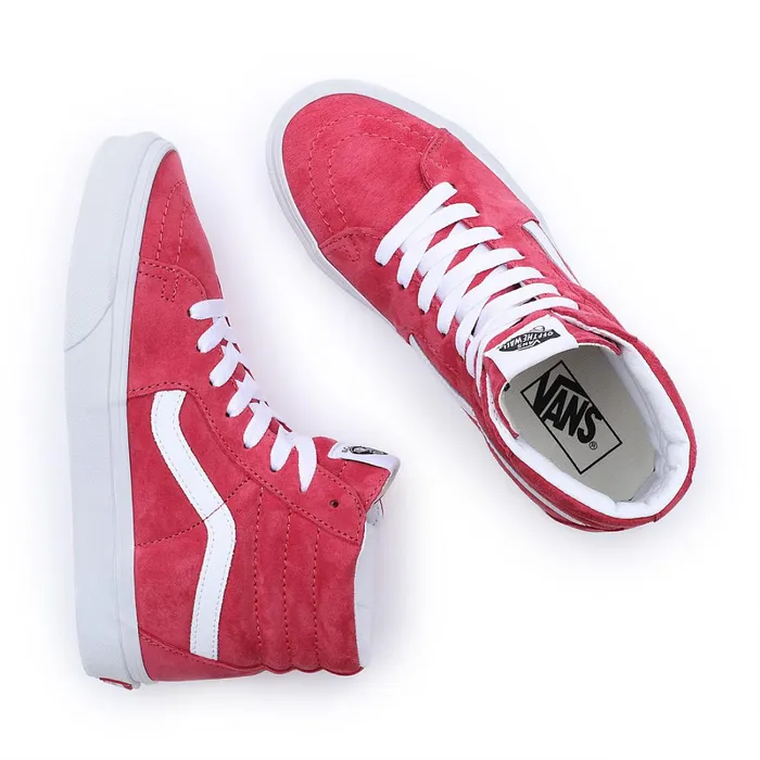 Vans HiTop Shoes Men Pig Suede Sk8Hi Shoes Red
