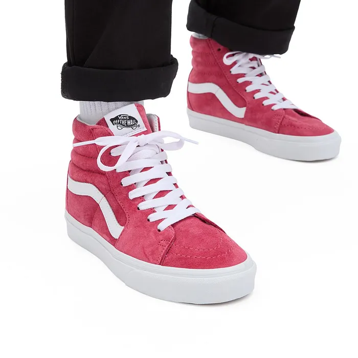 Vans HiTop Shoes Men Pig Suede Sk8Hi Shoes Red