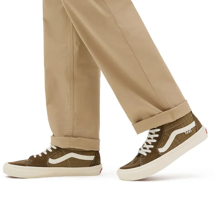 Vans HiTop Shoes Men Quilted Skate Sk8Hi Shoes Brown