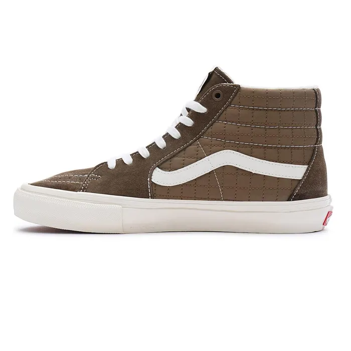 Vans HiTop Shoes Men Quilted Skate Sk8Hi Shoes Brown