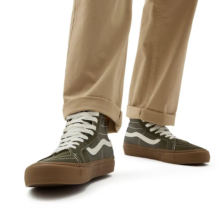 Vans HiTop Shoes Men Salt Wash Sk8Hi 38 Decon VR3 Shoes Green