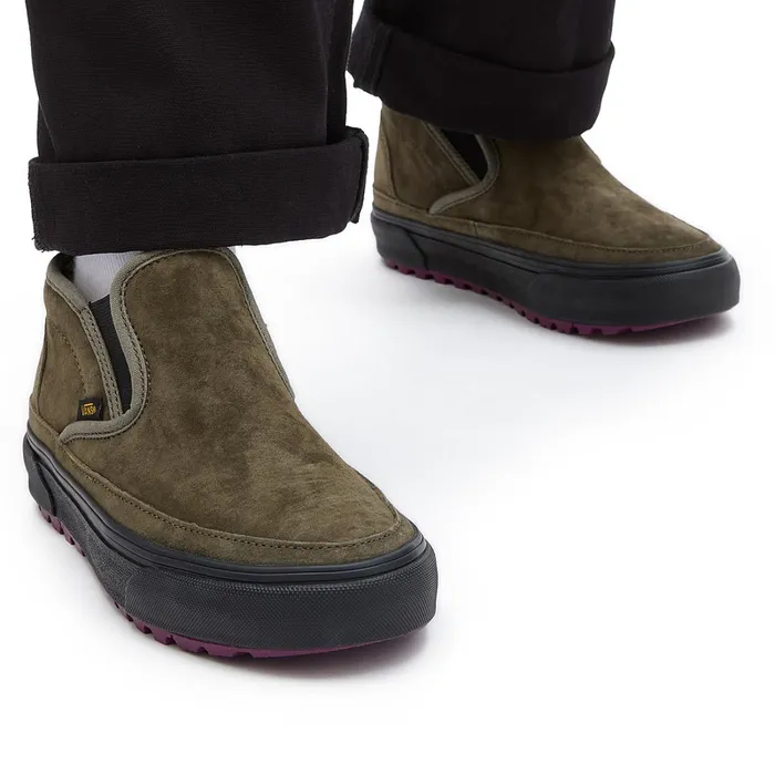 Vans HiTop Shoes Women Sherpa Mid Slip MTE1 Shoes Green