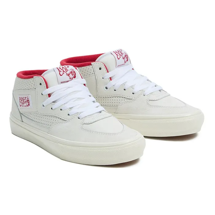 Vans HiTop Shoes Women Skate Half Cab Vintage Sport Shoes White Beige