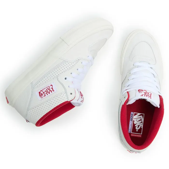 Vans HiTop Shoes Women Skate Half Cab Vintage Sport Shoes White Beige
