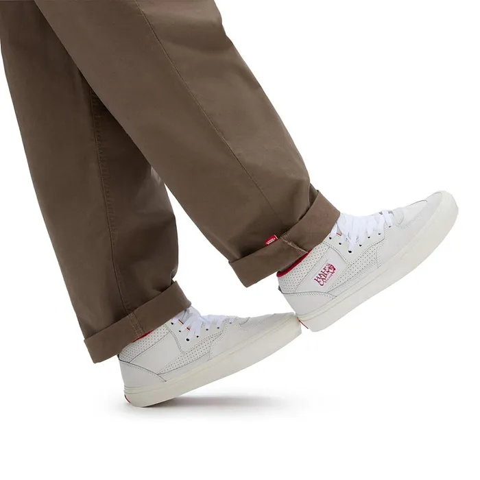 Vans HiTop Shoes Women Skate Half Cab Vintage Sport Shoes White Beige
