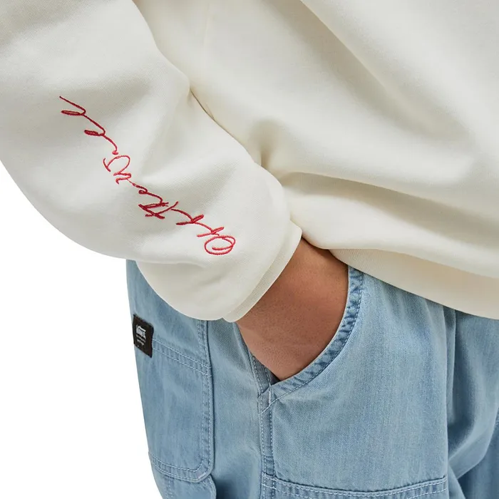 Vans Hoodies and Sweatshirts Men Born In Anaheim Loose Crew Sweatshirt White