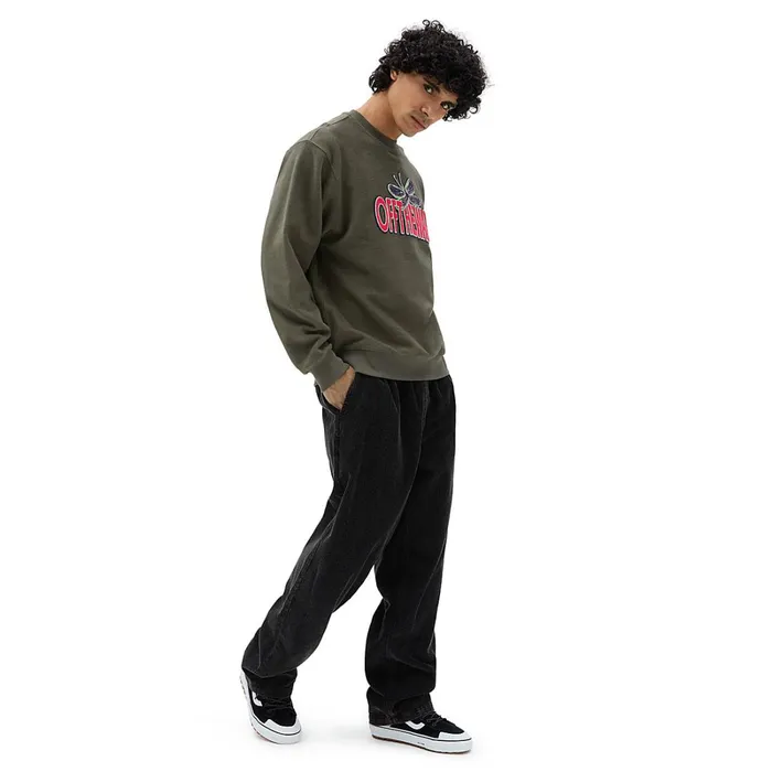 Vans Hoodies and Sweatshirts Men Bugged Out Crew Sweatshirt Green