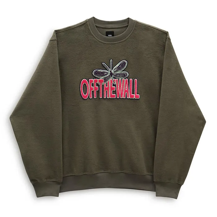 Vans Hoodies and Sweatshirts Men Bugged Out Crew Sweatshirt Green