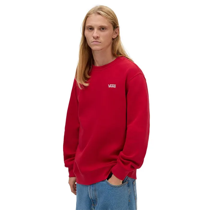 Vans Hoodies and Sweatshirts Men Core Basic Crew Sweatshirt Red
