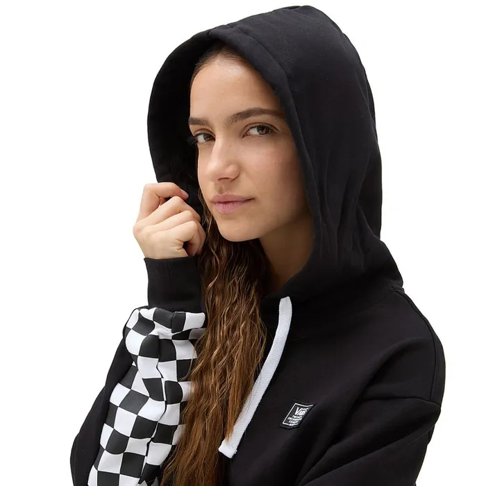 Vans Hoodies and Sweatshirts Women Boom Boom Check Pullover Hoodie Black