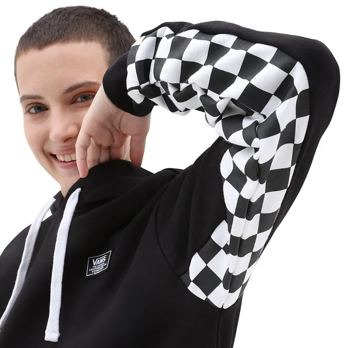 Vans Hoodies and Sweatshirts Women Boom Boom Check Pullover Hoodie Black