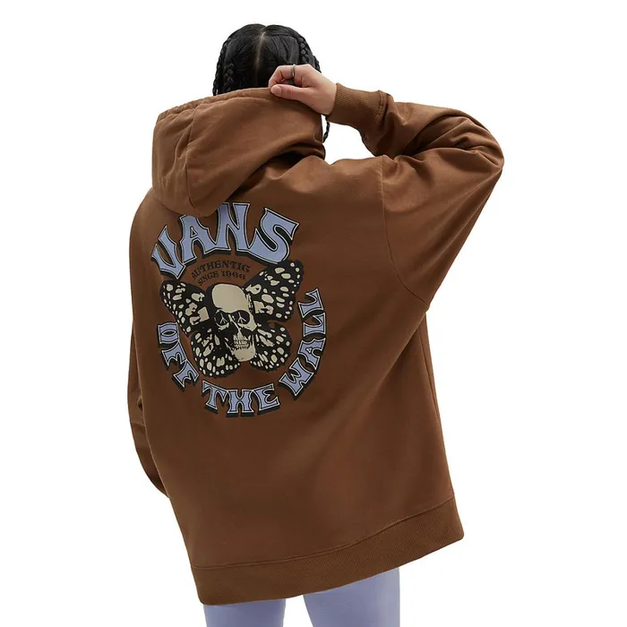 Vans Hoodies and Sweatshirts Women Skullfly Oversized Pullover Hoodie Brown