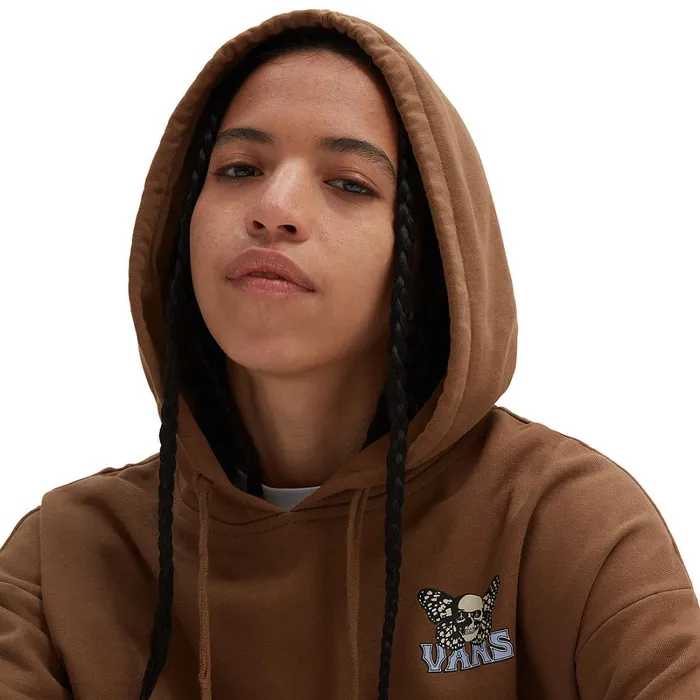 Vans Hoodies and Sweatshirts Women Skullfly Oversized Pullover Hoodie Brown